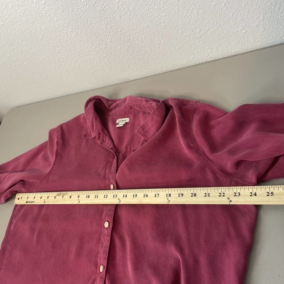 L.L.Bean Shirt Women’s XL Red Button Up Long Sleeve 100% Tencel Lyocell Adult - Picture 7 of 10